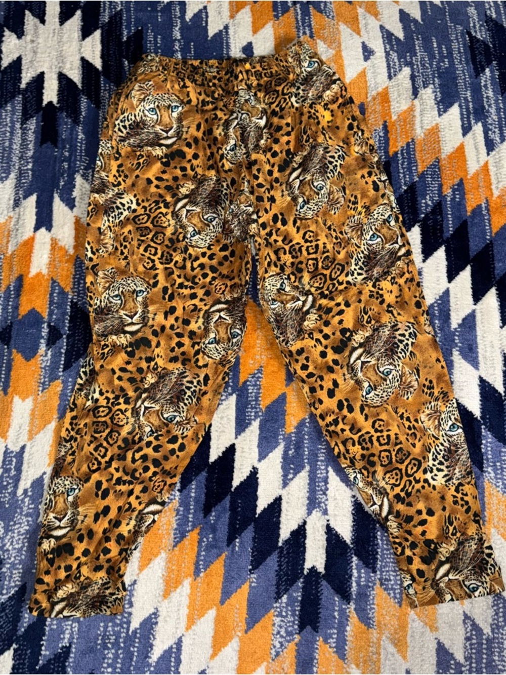 Vintage Cheetah Pants tinker size large VTG Y2K all over print